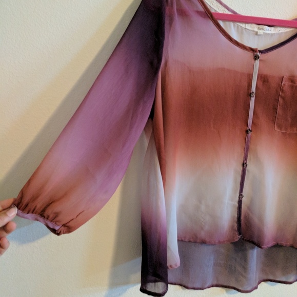 💲💲Sheer Ombre Boho Top - Picture 3 of 5